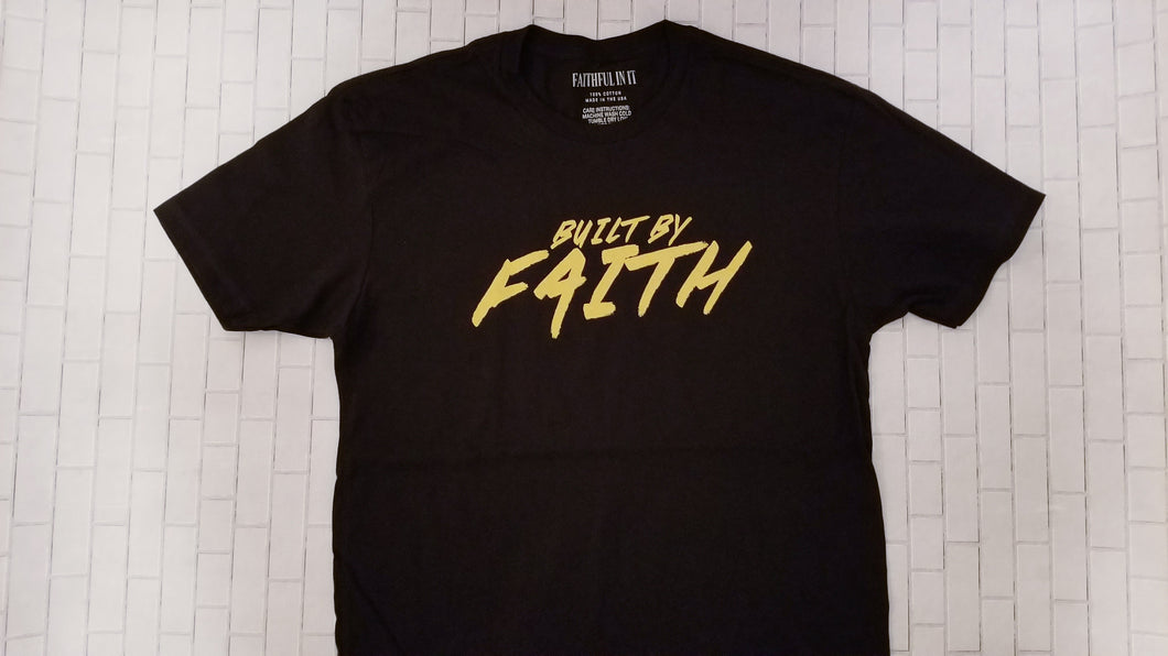 Built By Faith (Black with Yellow Writing)