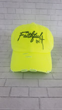 Load image into Gallery viewer, Faithful In It&quot; Vintage Neon Yellow Dad Hat