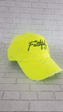 Load image into Gallery viewer, Faithful In It&quot; Vintage Neon Yellow Dad Hat