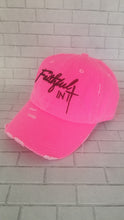 Load image into Gallery viewer, Faithful In It&quot; Vintage Neon Pink Dad Hat